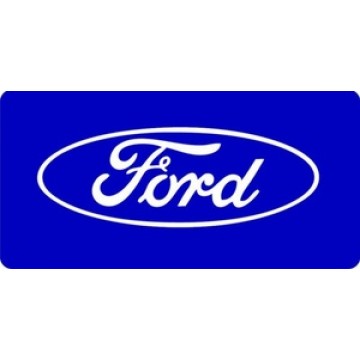 Ford Logo On Blue Photo License Plate